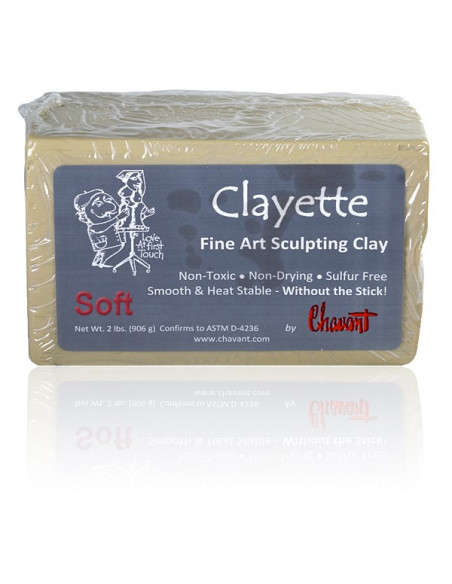 Clayette de Chavant Soft (Low Hardness) -Professional Clay for Modeling-