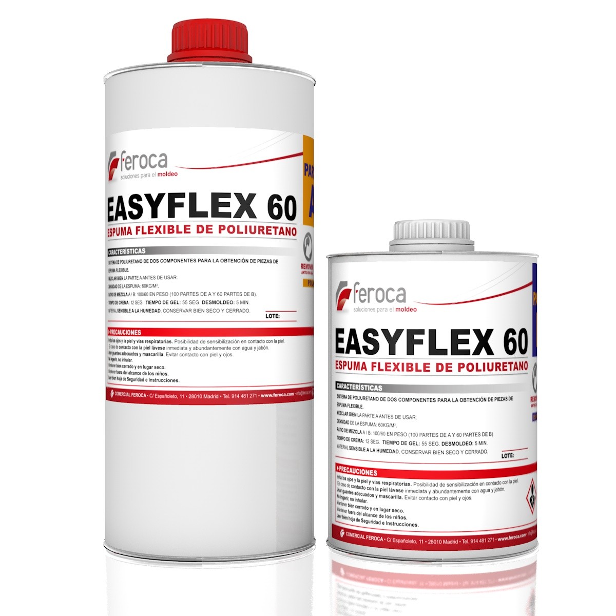 Peladura Virus Elasticidad EASYFLEX 60 -Espuma Flexible de poliuretano- - Feroca -Soluciones para el  Moldeo-