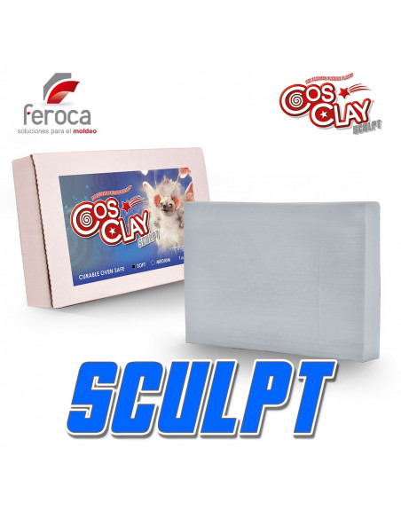 Cosclay Sculpt Soft Gray -Flexible Polymer Clay-