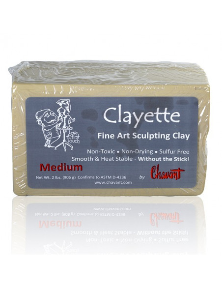Clayette by Chavant Medium -Professional Clay for Modeling-